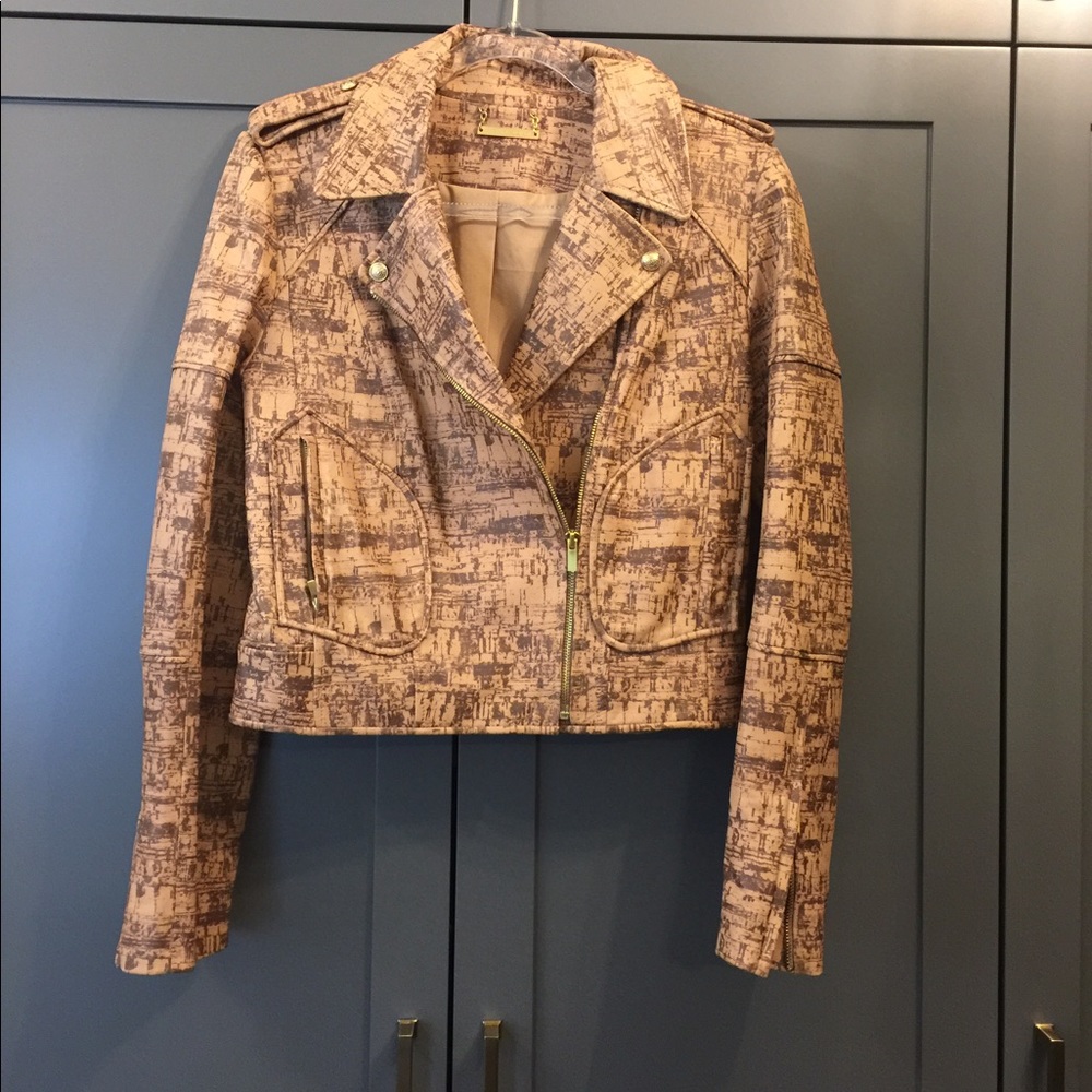 Diane von Frustenberg leather jacket.